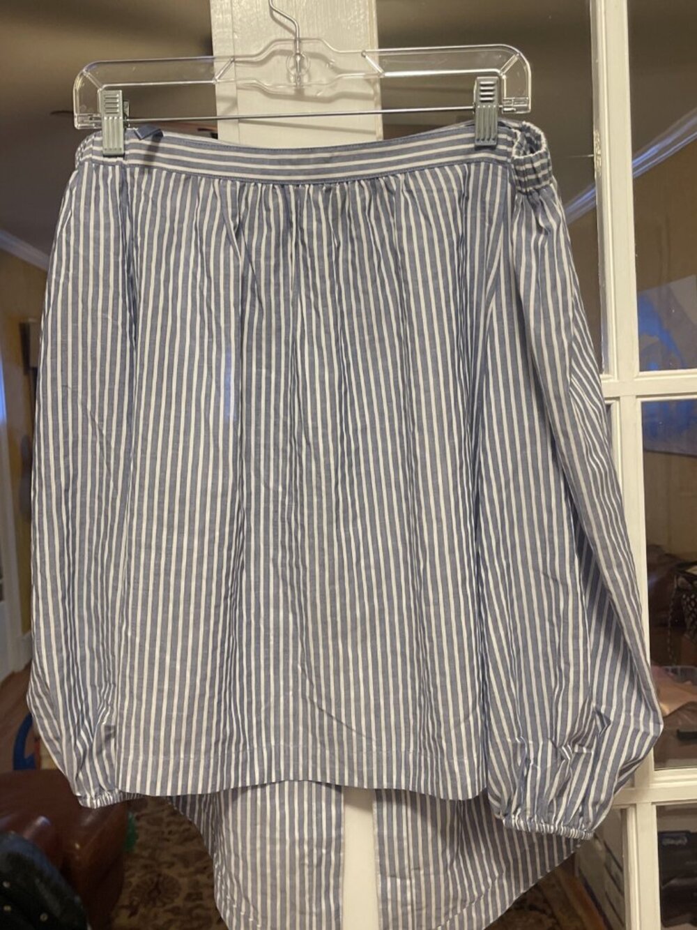 WOMENS BCBG MAX AZRIA BLUE/WHITE STRIPED OFF SHOULDER TOP SZ XS*